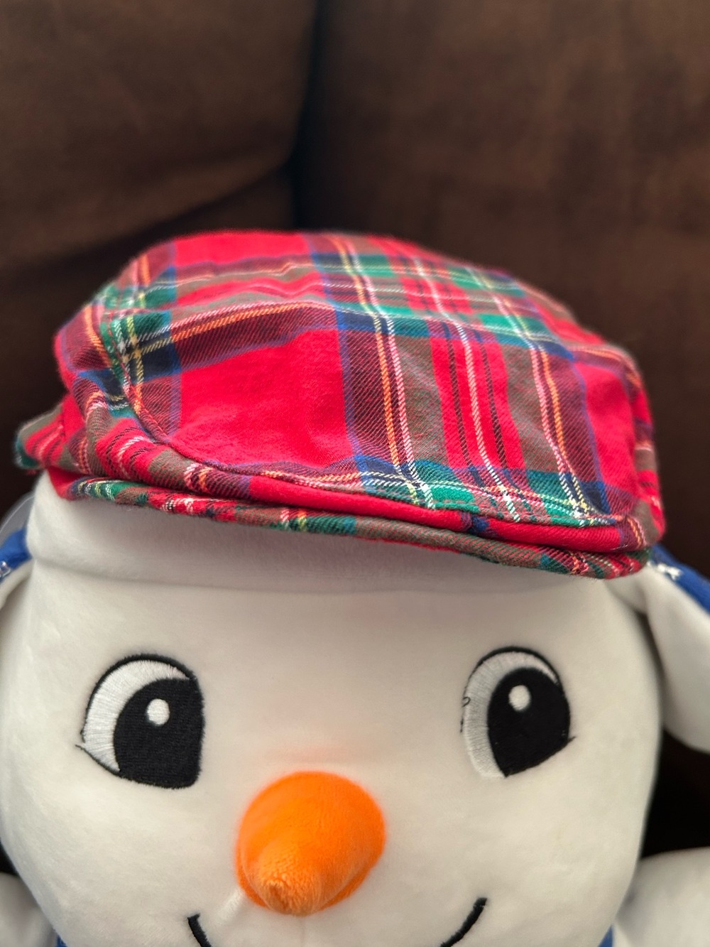 Janie and Jack Christmas Plaid Newsboy Cap, 12-18months